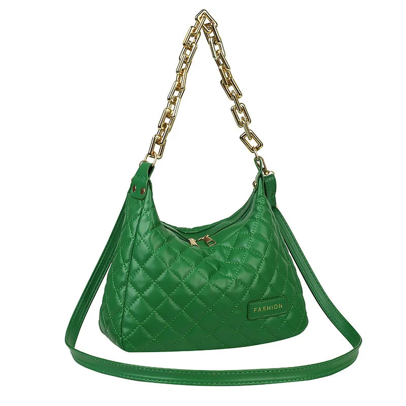 Plaid Quilted Women's Shoulder Bag Chain Crossbody Handbag