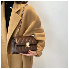 Plaid Quilted Women's Shoulder Bag Chain Handbag