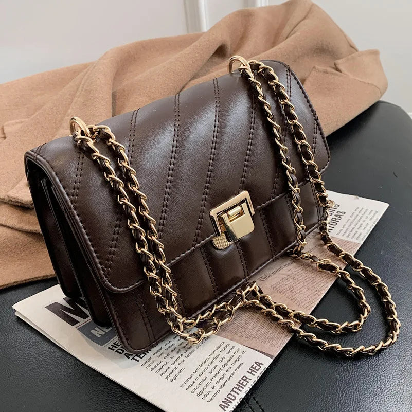 Plaid Quilted Women's Shoulder Bag Chain Handbag