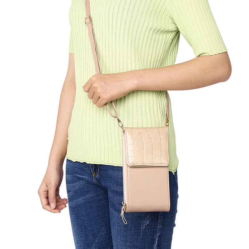 Small Crossbody Phone Bag Stone Pattern Women's Shoulder Purse