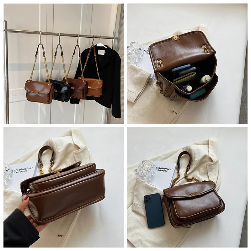 Winter Shoulder Bag High Leather Handbags Large Capacity Shopper Bag