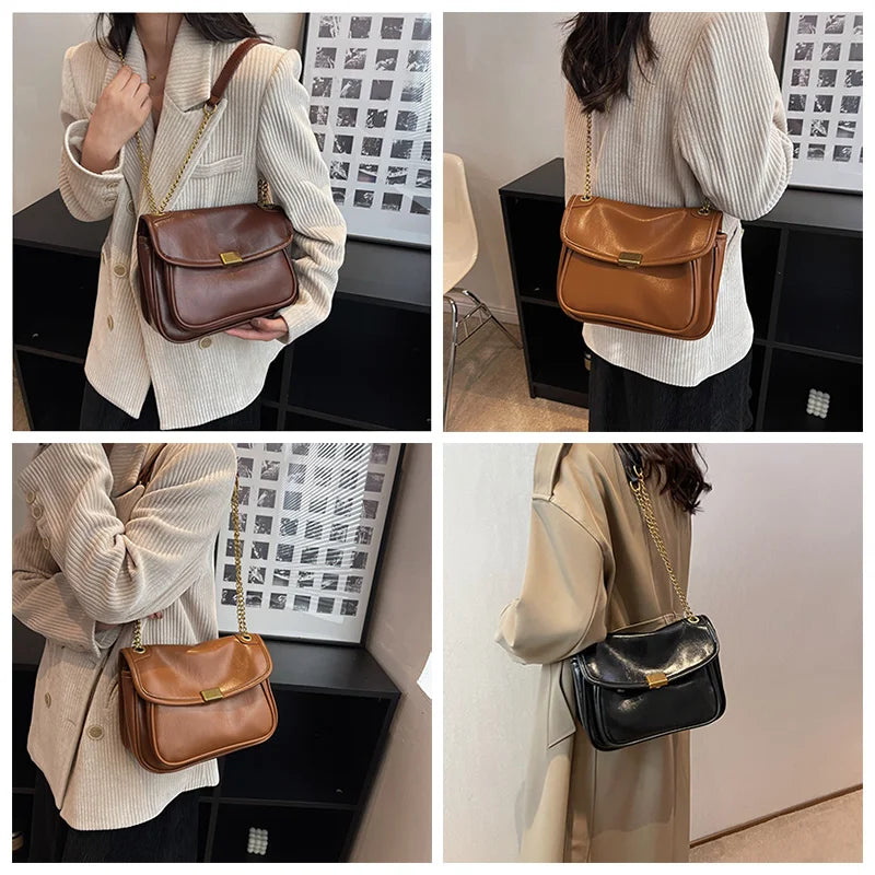 Winter Shoulder Bag High Leather Handbags Large Capacity Shopper Bag