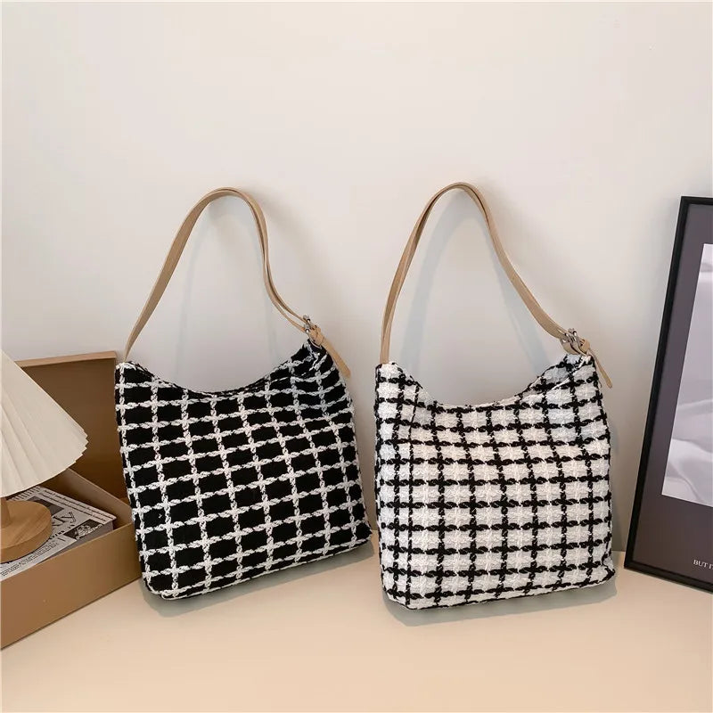 Wool Women's Crossbody Bucket Handbag