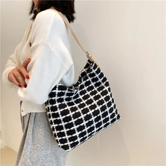 Wool Women's Crossbody Bucket Handbag