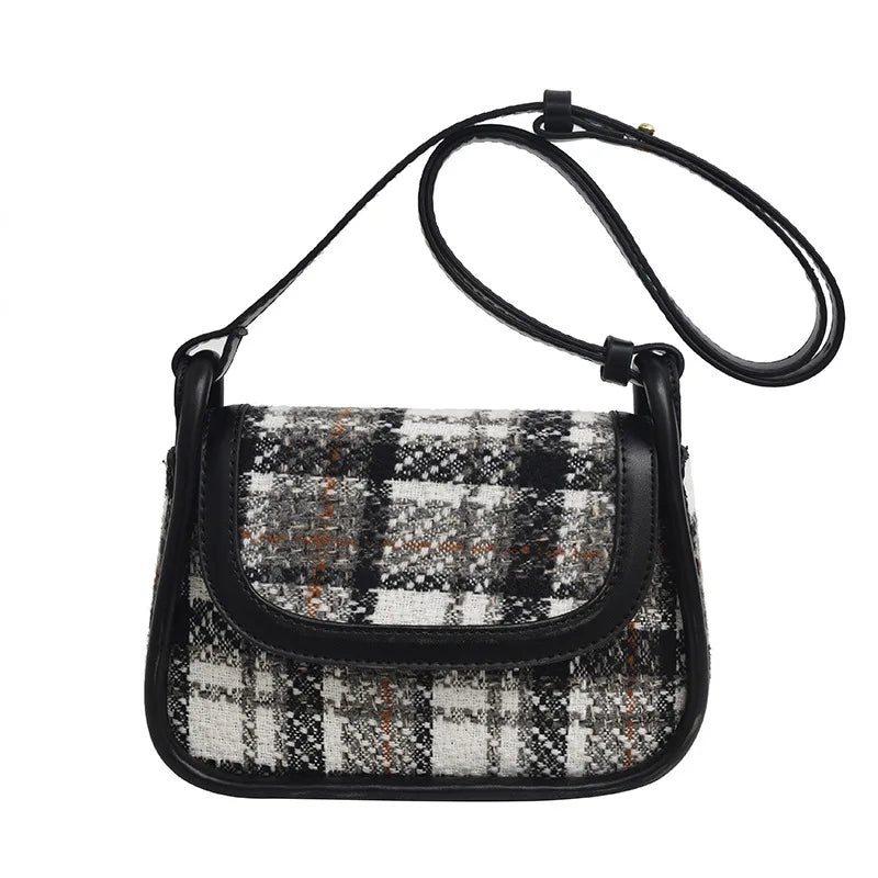 Woolen Women's Shoulder Bag Crossbody Saddle Handbag