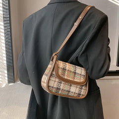 Woolen Women's Shoulder Bag Crossbody Saddle Handbag