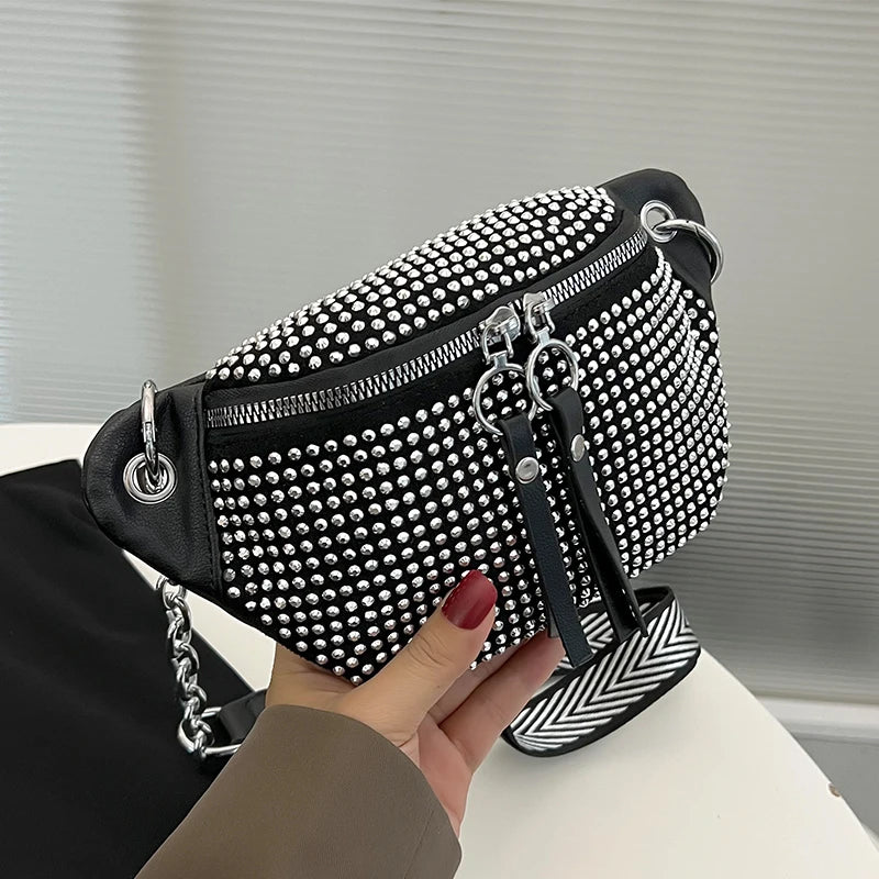 Diamond Studded Women's Fanny Pack Belt Bag