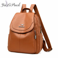Women Backpack High Leather School Bags For Teenager Girls