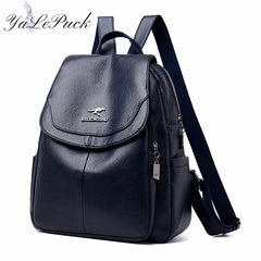 Women Backpack High Leather School Bags For Teenager Girls