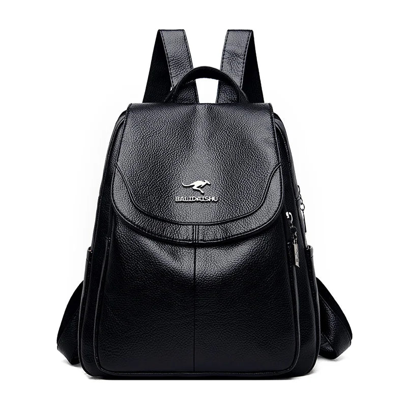 Leather Women Backpack for School and Teenager Girls