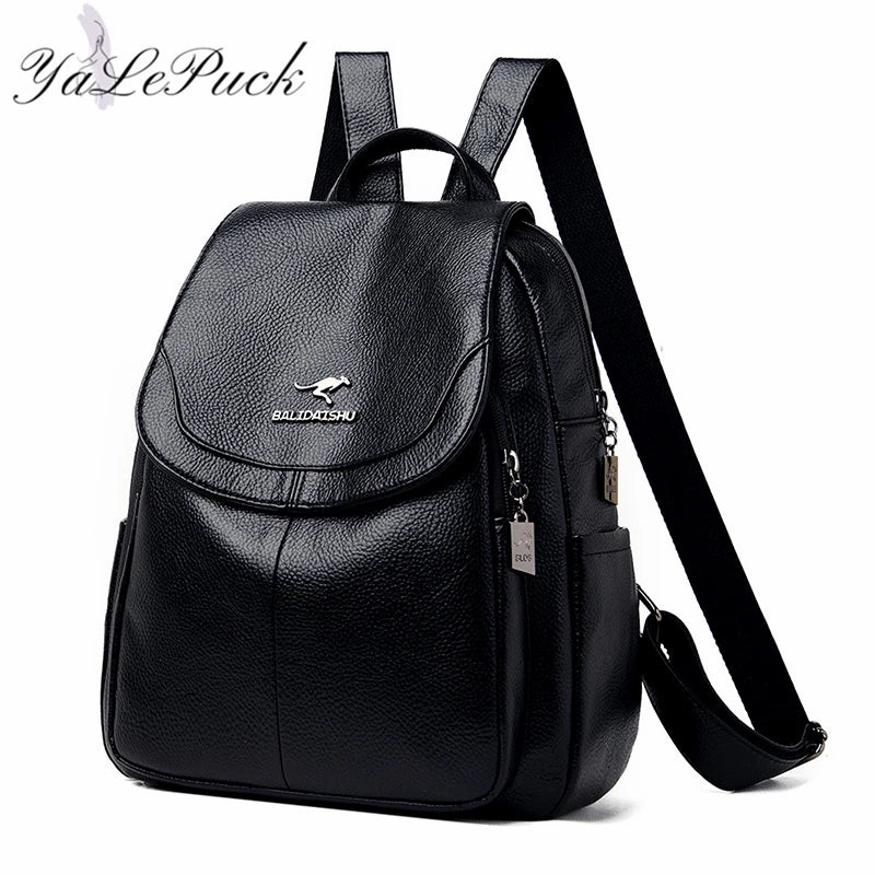 Leather Women Backpack for School and Teenager Girls