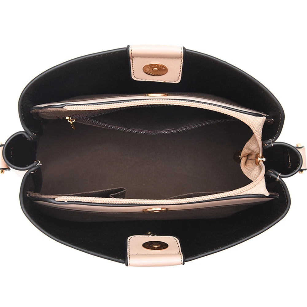 Women Leather Crossbody Messenger Bag Shoulder Bucket Handbags