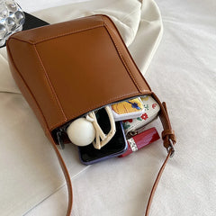 Women Pu Leather Bucket Bags Red Handbags Casual Big Tote Green