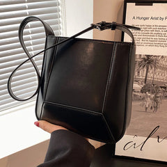 Women Pu Leather Bucket Bags Red Handbags Casual Big Tote Green
