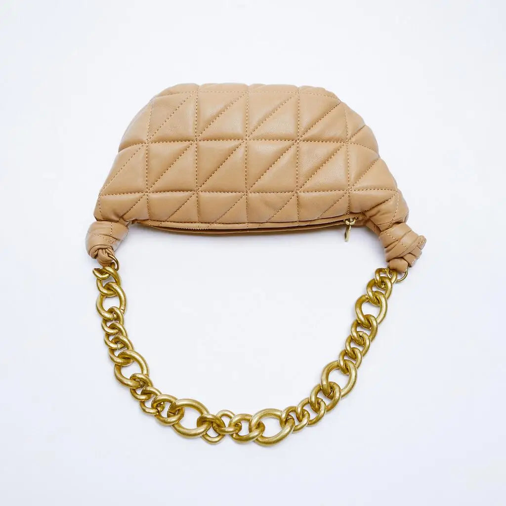 Thick Chains Hobos Shoulder Bags Women Handbags Lingge Lady Bag Small Tote
