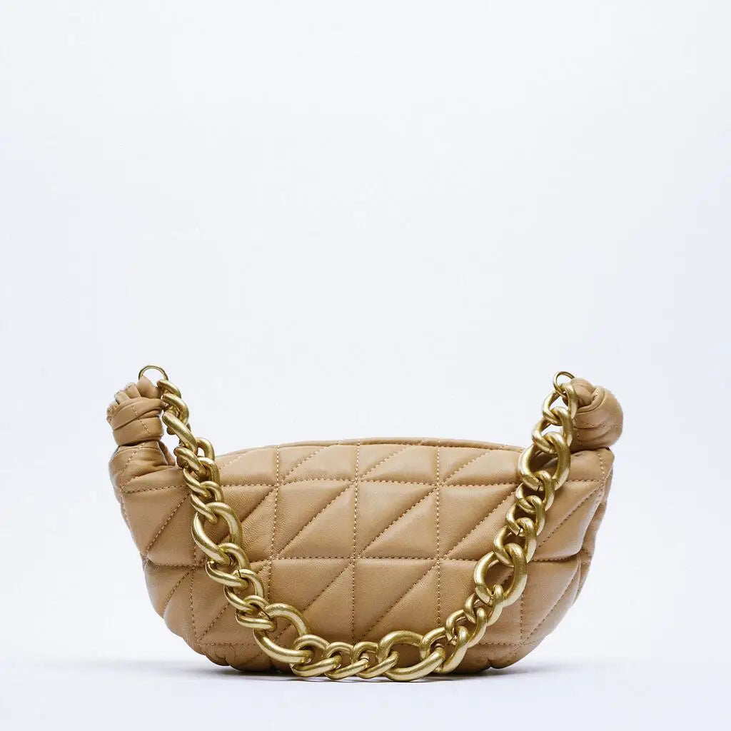 Thick Chains Hobos Shoulder Bags Women Handbags Lingge Lady Bag Small Tote
