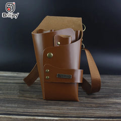 Barber Waist Bag Hair Scissor Storage PU Leather