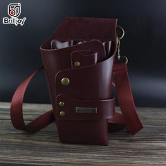 Barber Waist Bag Hair Scissor Storage PU Leather