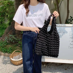 Bubble Flower Women's Shoulder Bag Large Capacity Tote Bag