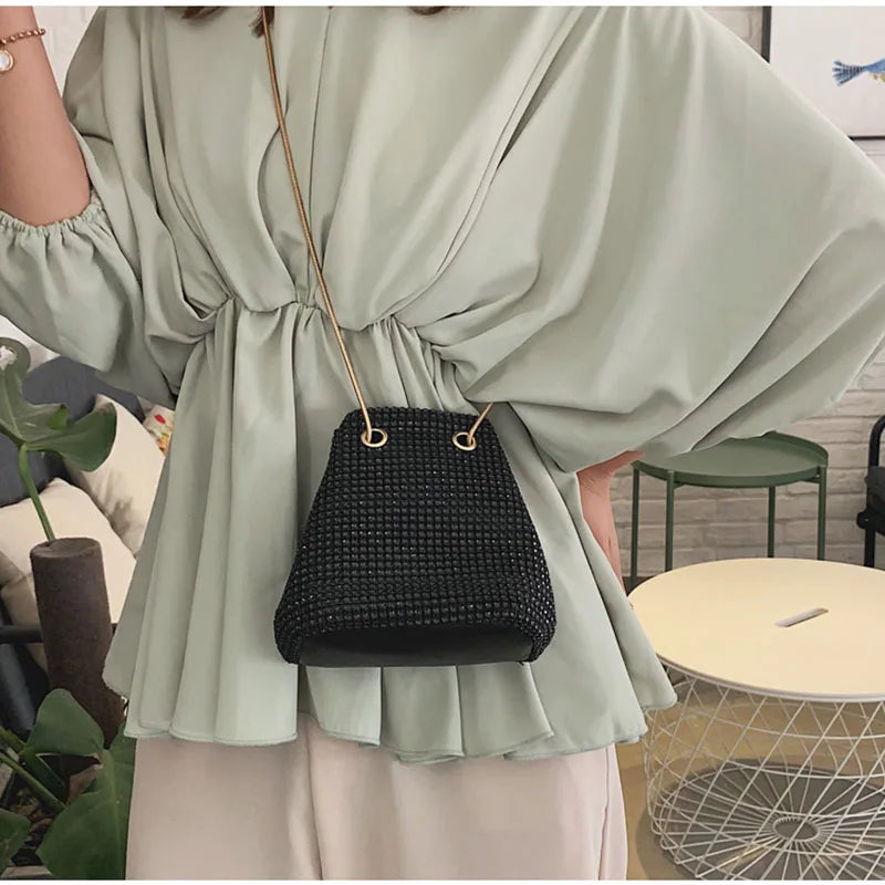 Bright Diamond Chain Shoulder Bag - Small Satchel