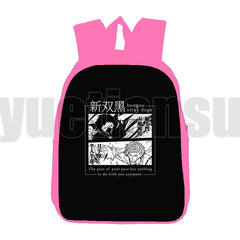 Bungou Stray Dogs Dazai Backpack 12 Inch 3D Anime Children's Pink School Bag