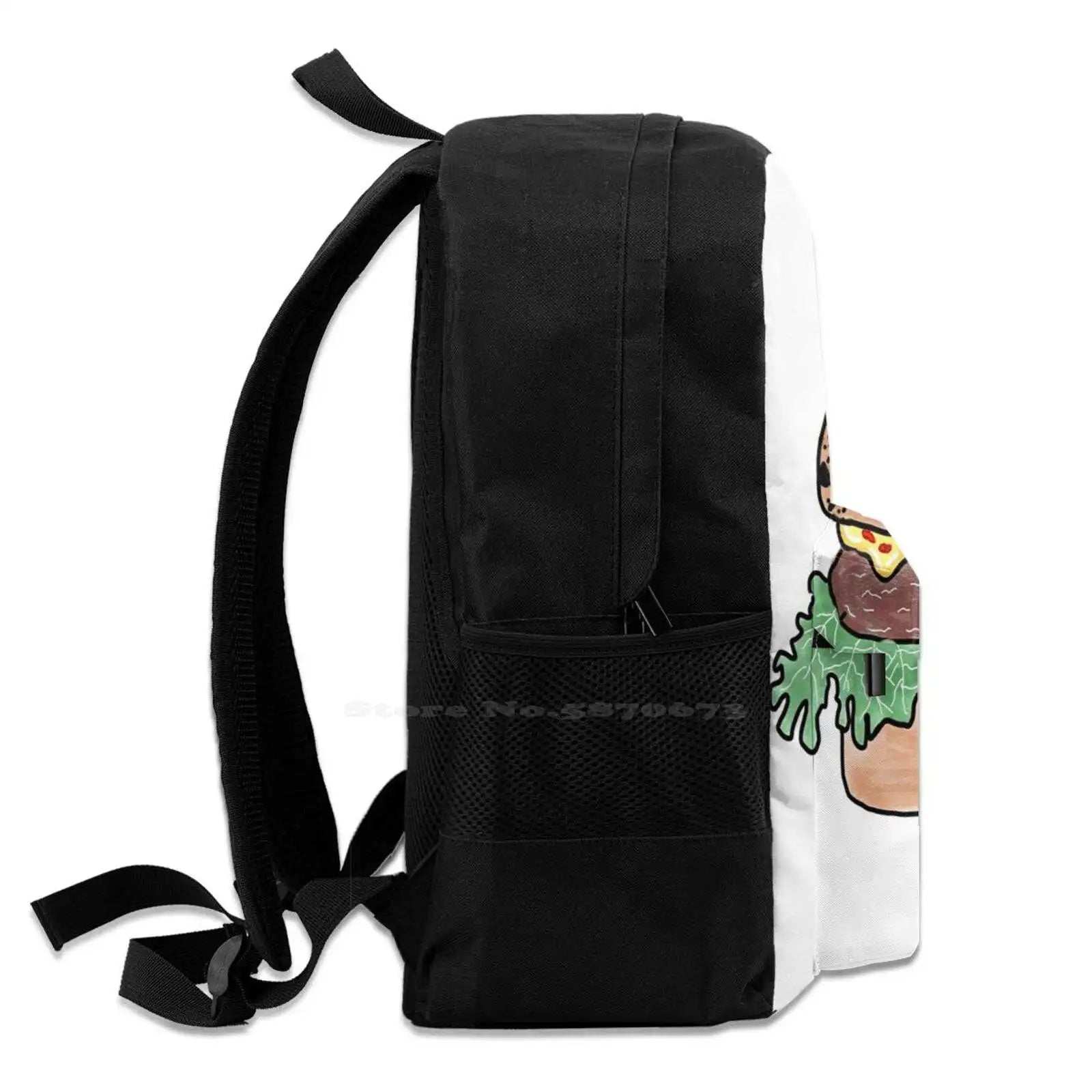 Burger Illustration Large Capacity Backpack Laptop Travel Bags