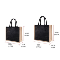 Burlap Bag with Laminated Interior, Women Shopping Grocery Bags