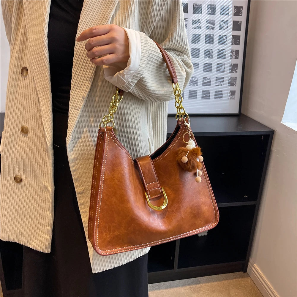 Vintage Underarm Shoulder Bags for Women - Large Capacity Handbags