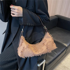 Fringed Canvas Shoulder Bags Large Capacity Crossbody Purse Handbags