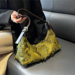Fringed Canvas Shoulder Bags Large Capacity Crossbody Purse Handbags