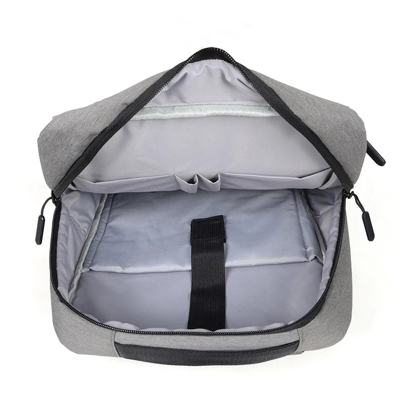 Men's Business Backpack USB Charging Rucksack Waterproof Oxford Cloth 15.6 Inch
