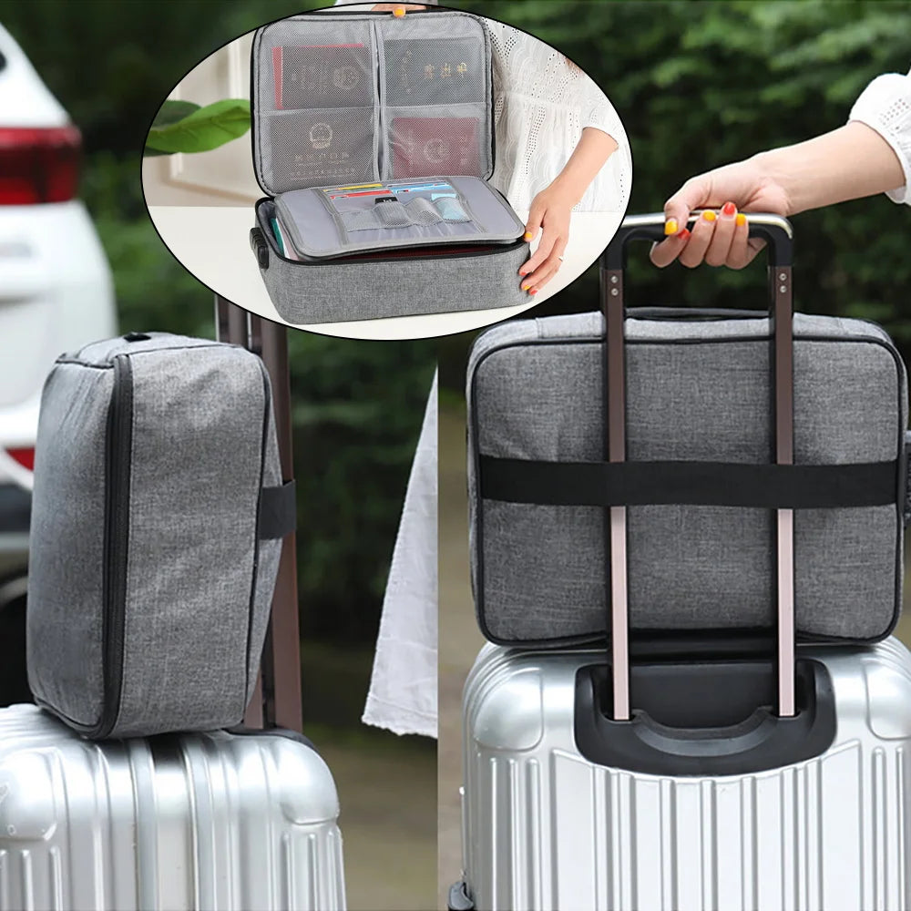 Large Lockable Anime Travel File Organizer Bag