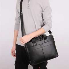 Men's Leather Laptop Briefcase Messenger Bags
