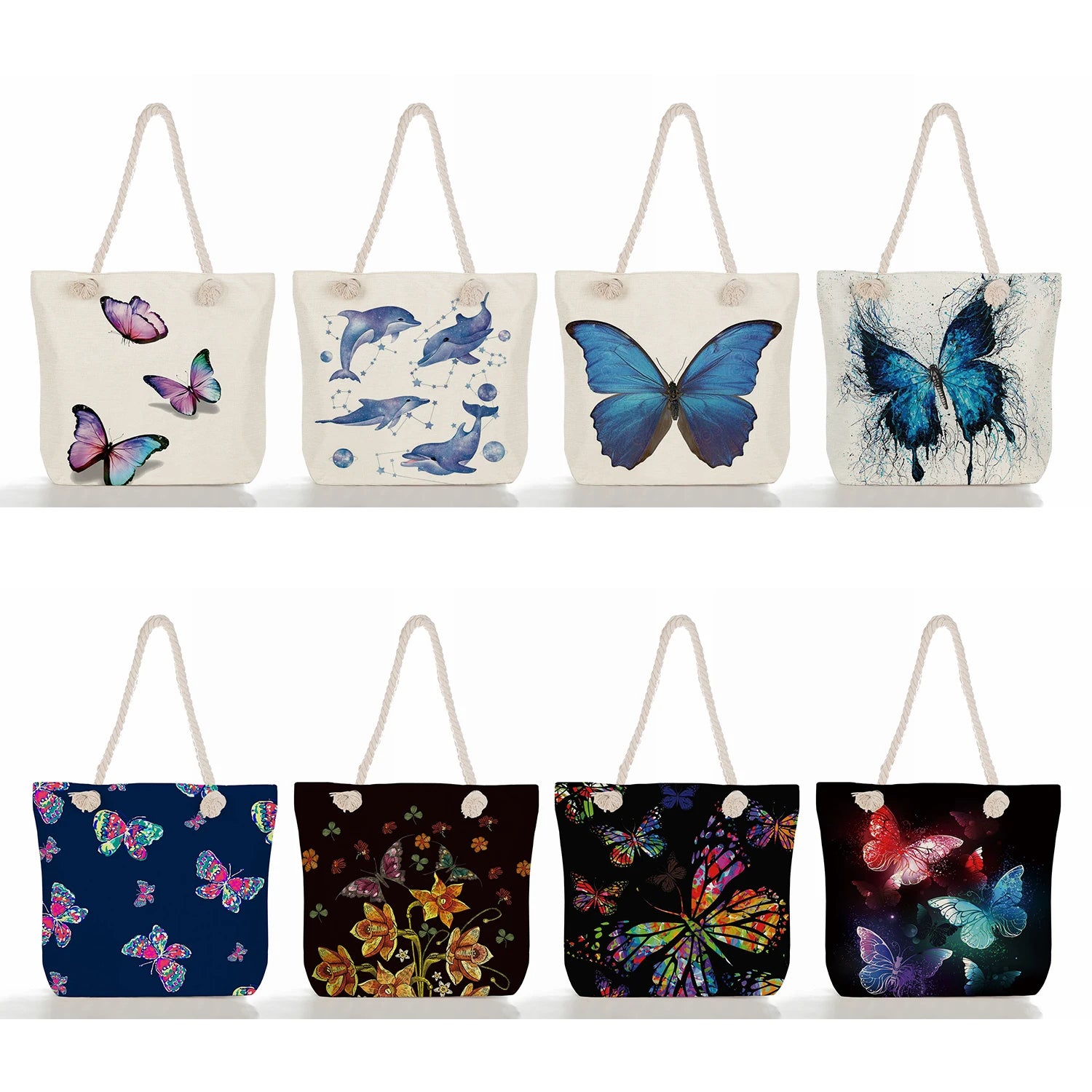 Butterfly Collection Print Large Beach Bag