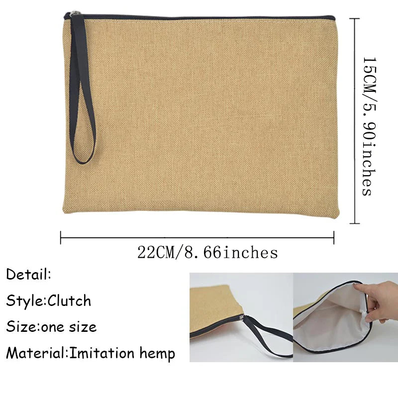 Butterfly Name Women's Pouches Linen Makeup Bag Personalised Travel Clutch Bags