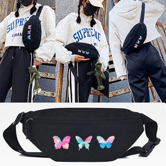 Butterfly High Heels Print Waist Bag High Capacity Banana Waist Pack