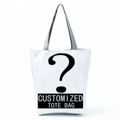 Butterfly Printed Cartoon Handbags Reusable Women Shoulder Bag Tote