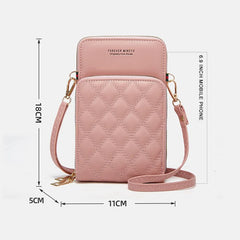 Diamond Lattice Cell Phone Purse Women Bag Wallet Crossbody Shoulder Bag