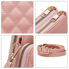 Diamond Lattice Cell Phone Purse Women Bag Wallet Crossbody Shoulder Bag