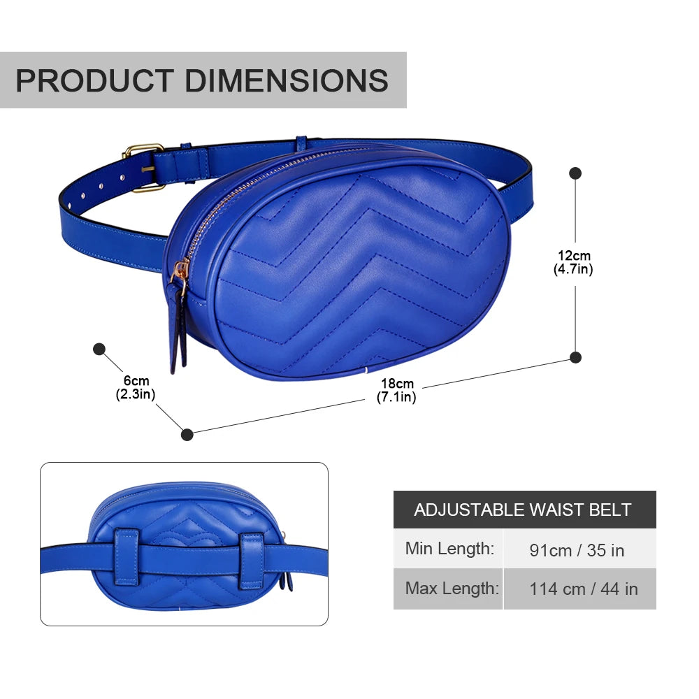 Buylor Waist Pack Fanny Pack Women Belt Bag PU Leather Crossbody Bag