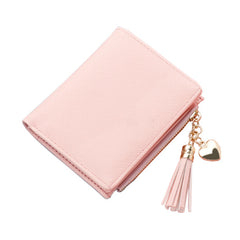 Short Tassel Wallet Women Purse Mini Lovely Money Clip Zipper Poc