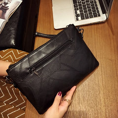 Retro Patchwork PU Leather Messenger Bag Rivet Small Crossbody