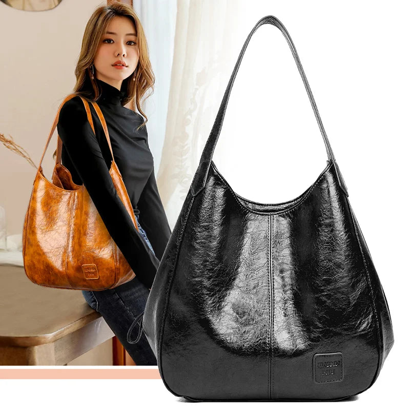 CAREY KEY Vintage Handbag Purse Large Capacity Tote Bag Lady Bag