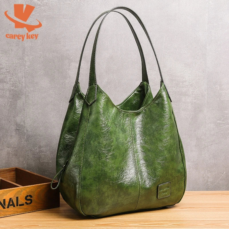 CAREY KEY Vintage Handbag Purse Large Capacity Tote Bag Lady Bag