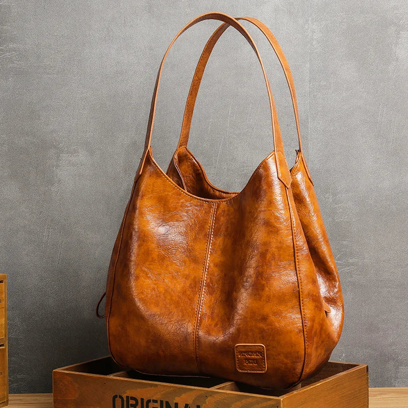 CAREY KEY Vintage Handbag Purse Large Capacity Tote Bag Lady Bag