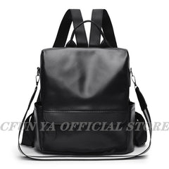 Women's PU Leather Backpack Anti-theft Schoolbag Waterproof Rucksack