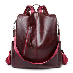 Women's PU Leather Backpack Schoolbag for Teenage Girl
