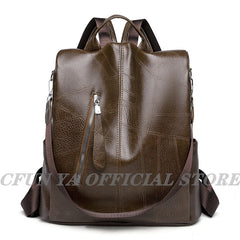 Women's PU Leather Backpack Schoolbag for Teenage Girl