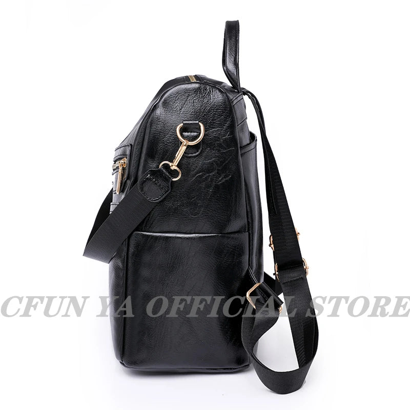 Women Backpack Soft Leather Student Schoolbag Travel Bagpack Rucksack