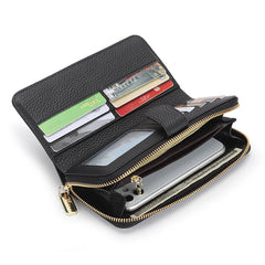 Full Leather Wallet Women's Long Wallet Clutch Bag